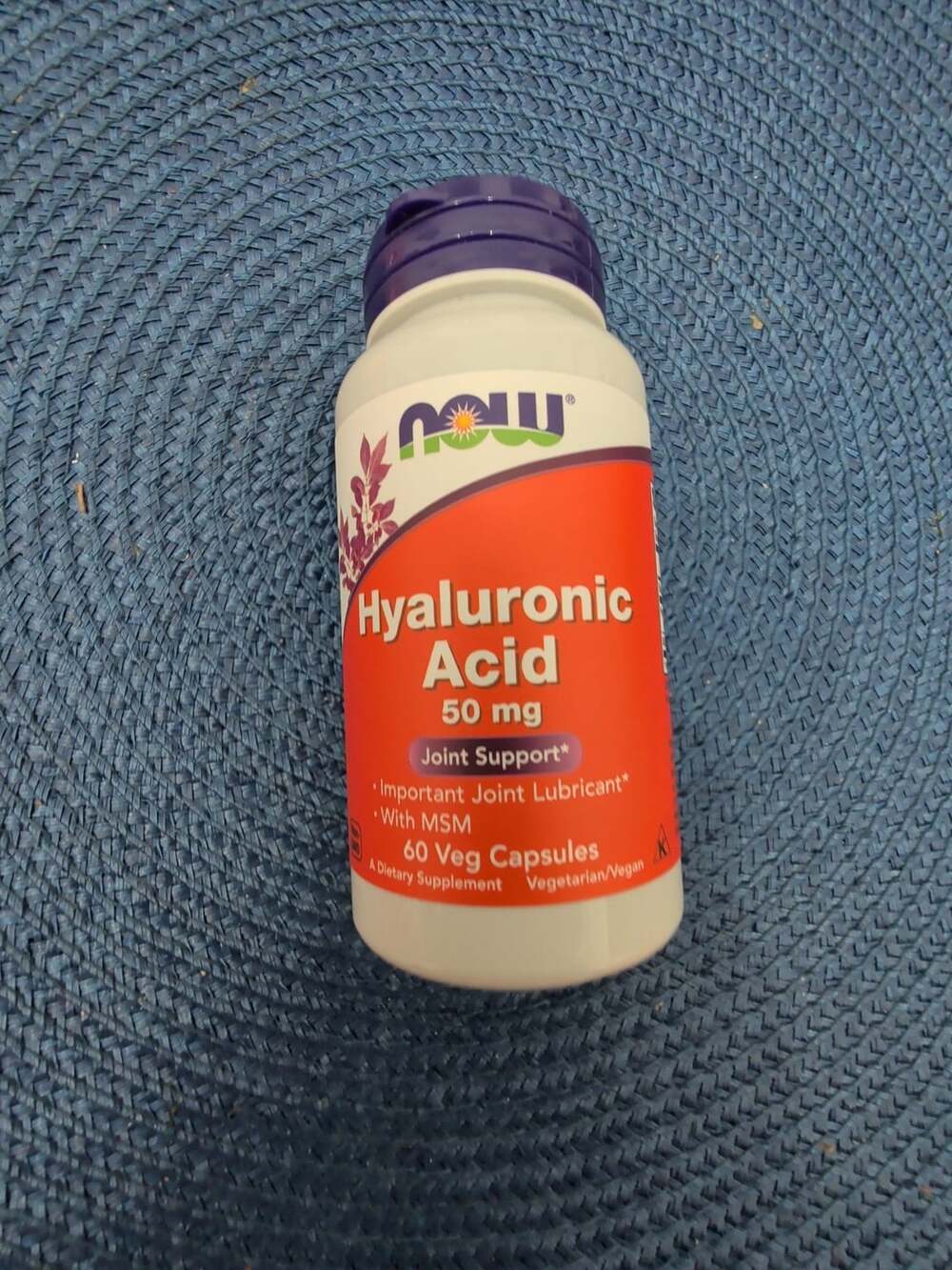 NOW Foods Hyaluronic Acid 50 mg with MSM Joint Support 60 Veg Capsules